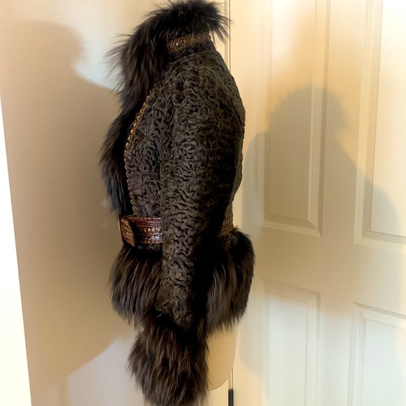 Roberto Cavalli Persian lamb and fox fur coat. - Picture 8 of 15